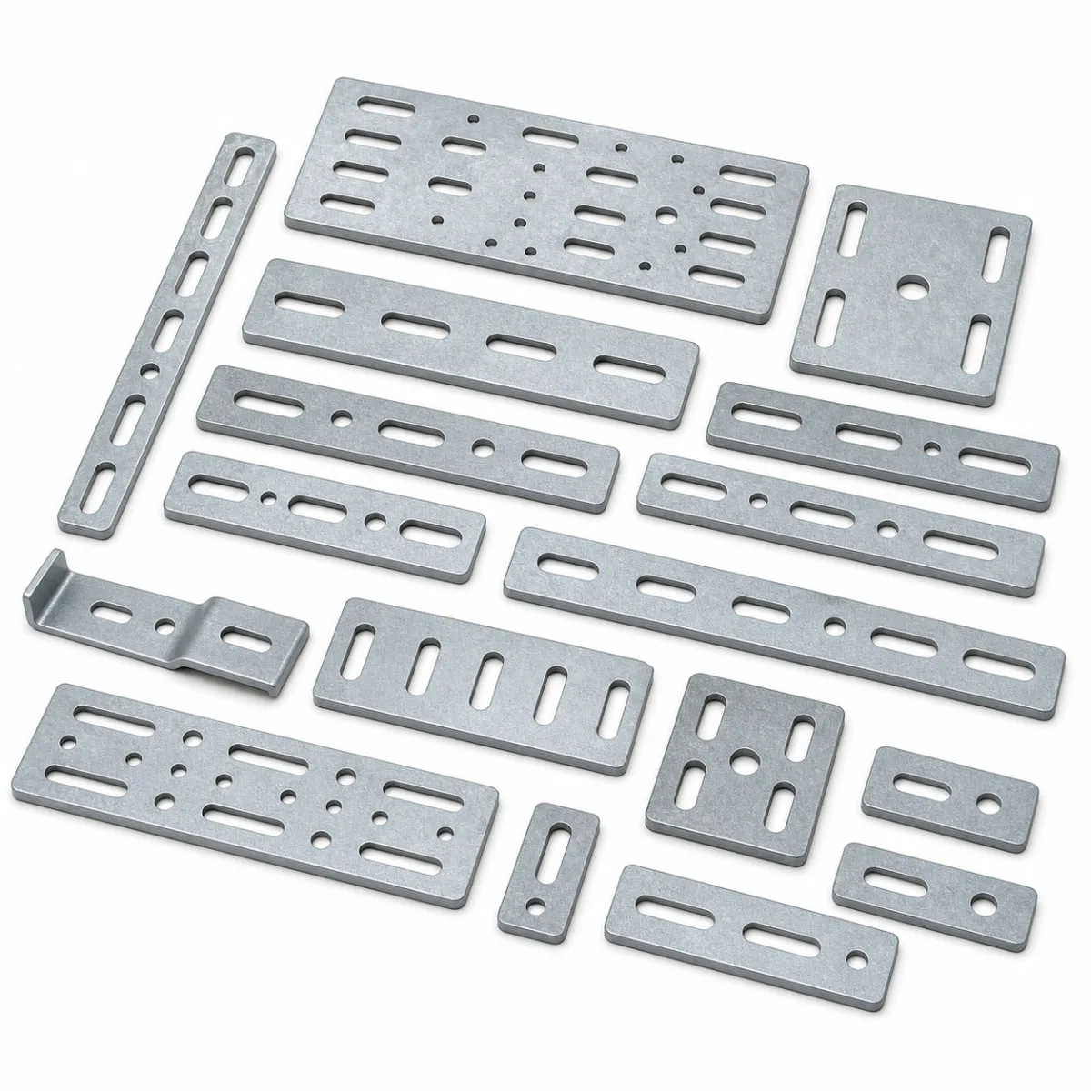 Slotted Strut Plates custom metal part made to drawings