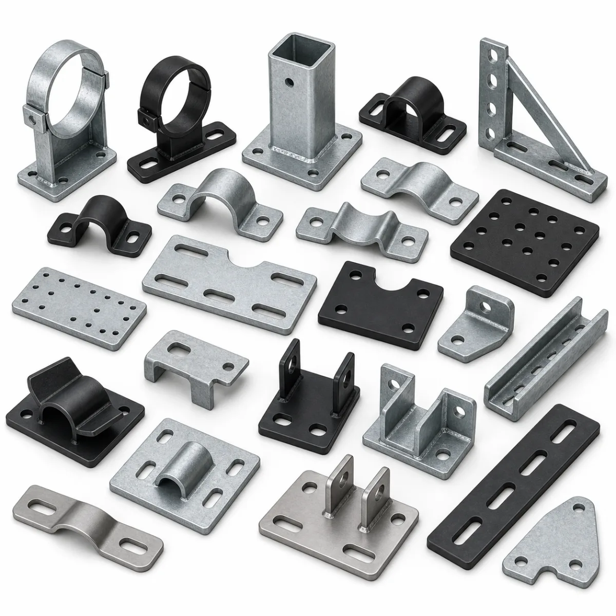 Wall Pipe Brackets custom metal part made to drawings