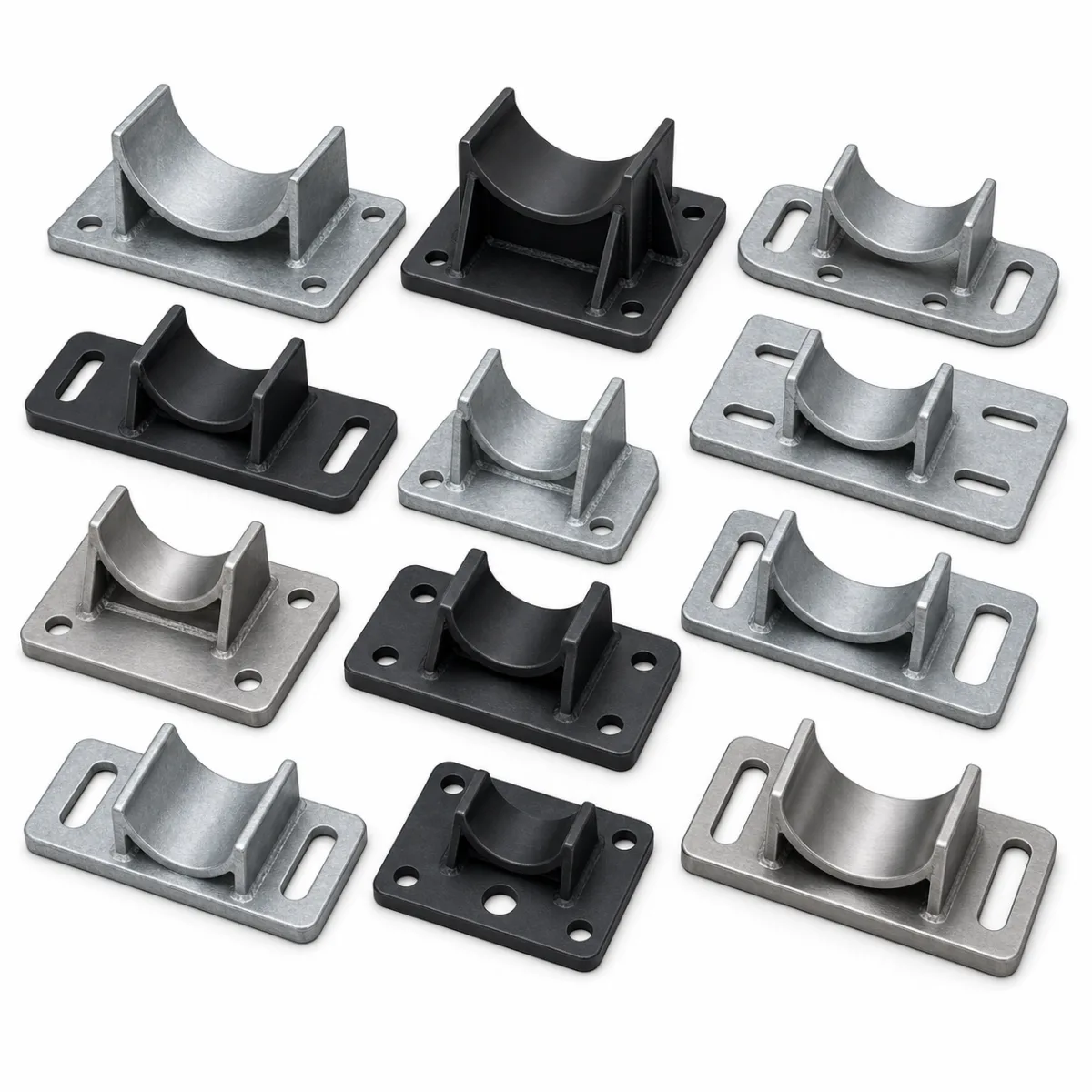 Heavy Pipe Support Plates custom metal part made to drawings