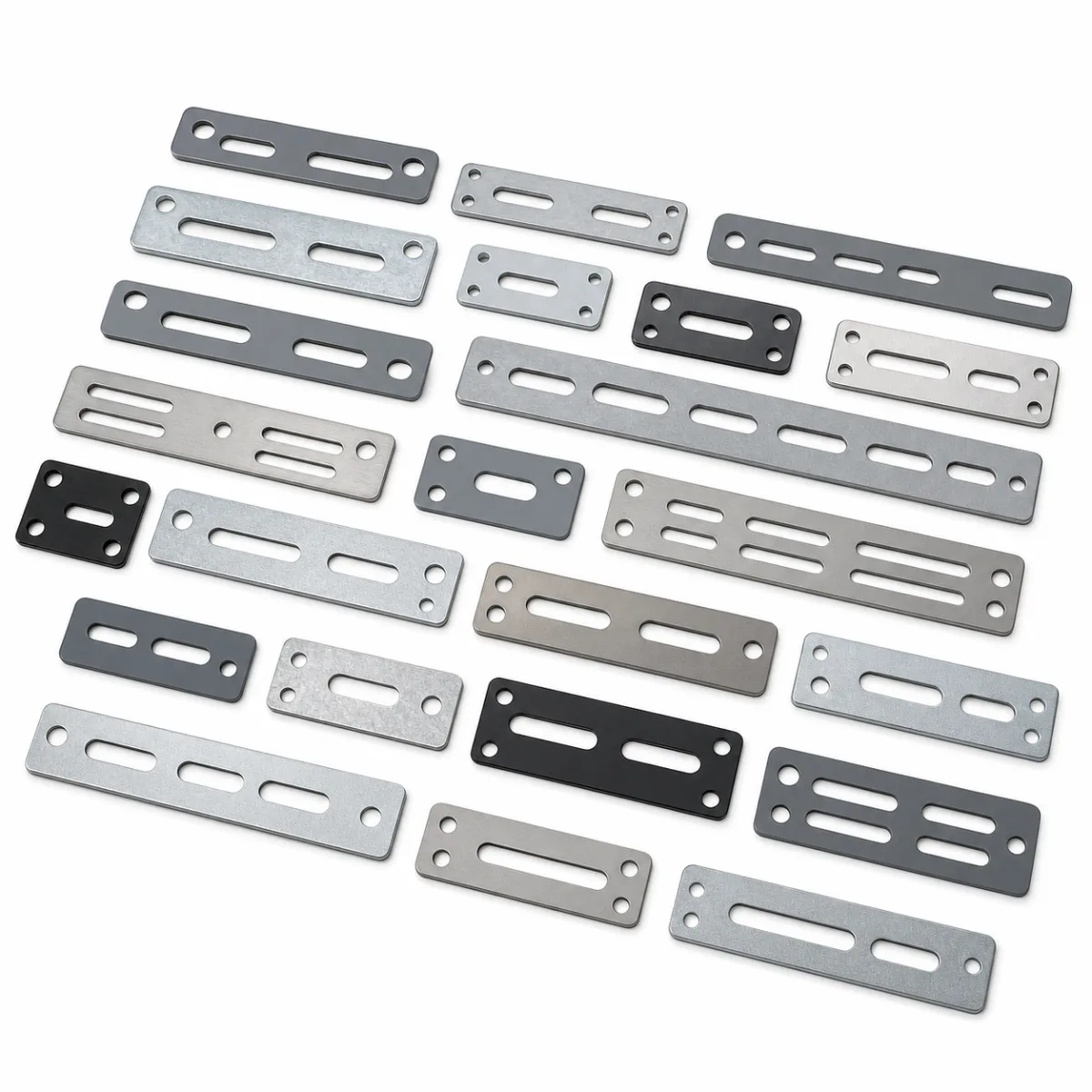 Long-Hole Fixing Plates custom metal part made to drawings